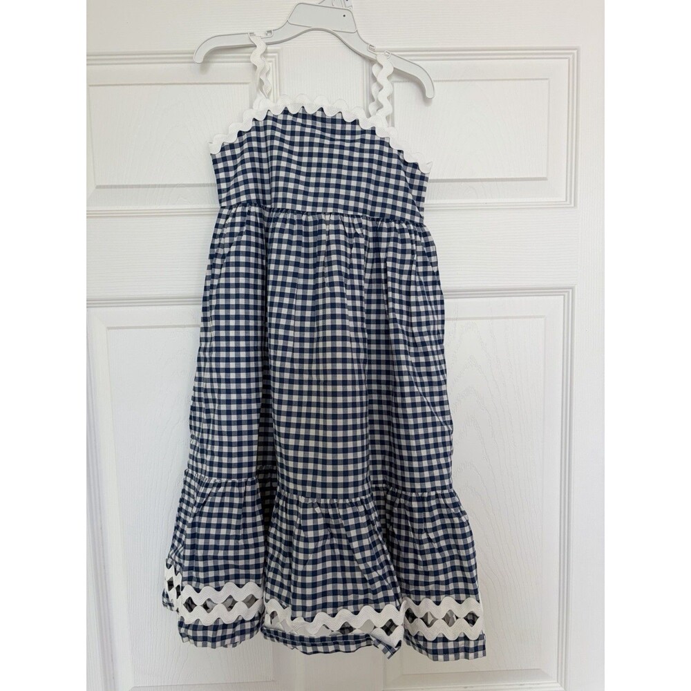 Sigrid Olsen Girls Blue & White Gingham Lined Summer Dress NWT  Sizes 4,5,6,7